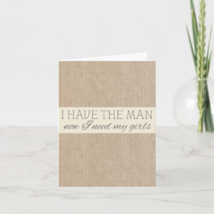 Kort för förfrågan för brudtärna för Burlap för