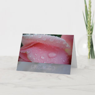 Kort för förlovning för rosa rosPetal