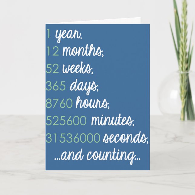 Kort för första årsdagen av hälsning (Framsida)