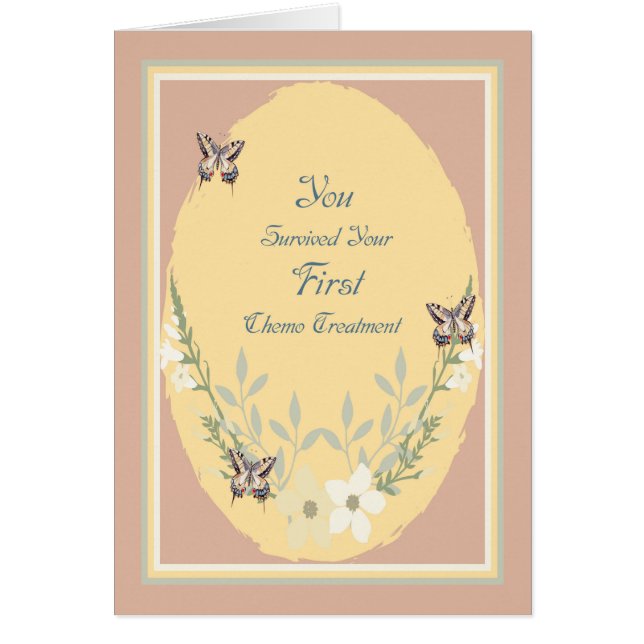 Kort för första Chemo-behandlingsblommor (Framsidan)