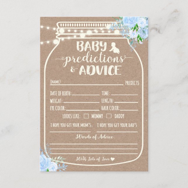 Kort för förutsägelse och rådgivning för baby (Framsida)