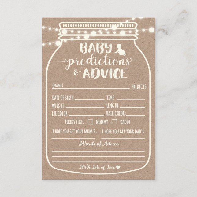 Kort för förutsägelse och rådgivning för baby (Framsida)