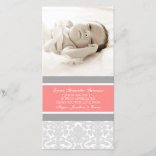 Kort för foto för baby shower för korallgrå