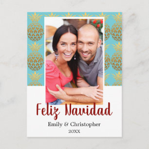Kort för foto för Feliz Navidad ananashelgdag