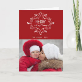 Kort för foto för god jullövverkDeco helgdag