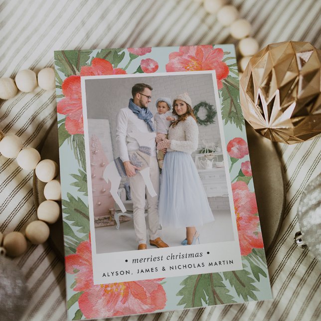 Kort för foto för helgdag för vinterpion | (Skapare uppladdad)