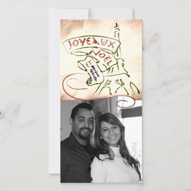 Kort för foto för Joyeaux Noël Eiffel tornjul (Framsida)