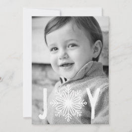 Kort för foto för jul för typografiglädjeSnowflake