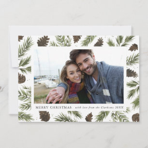 Kort för foto för jul för vattenfärggräsSprigs