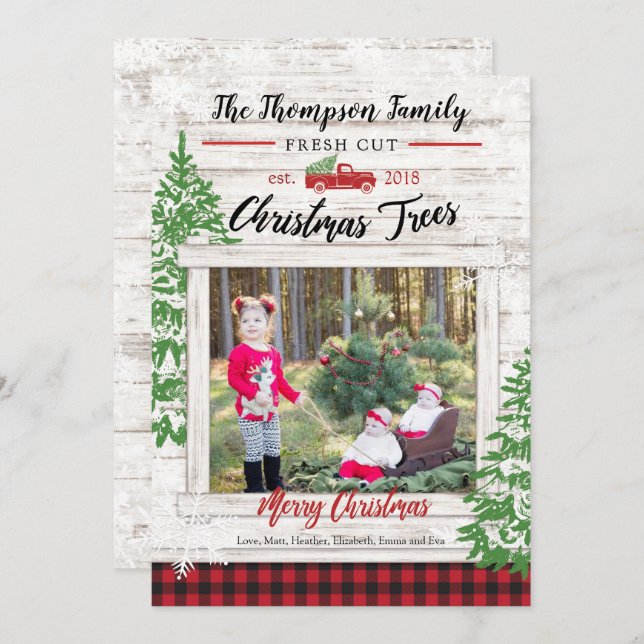 Kort för foto för julgranlantgårdhelgdag (Fram/baksida)