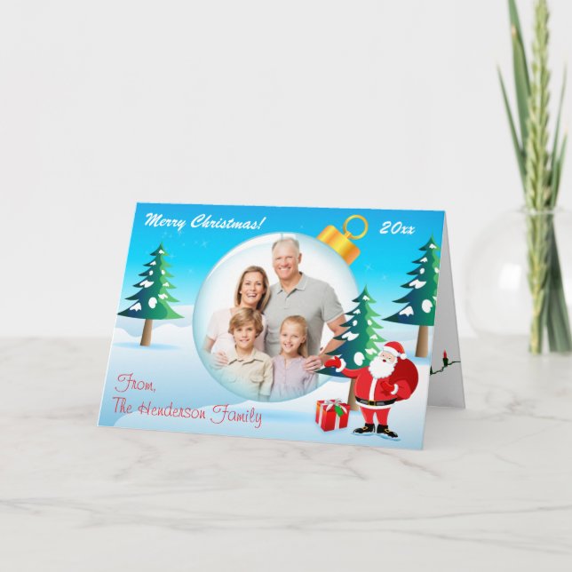 Kort för foto för personligjulprydnad (Framsida)