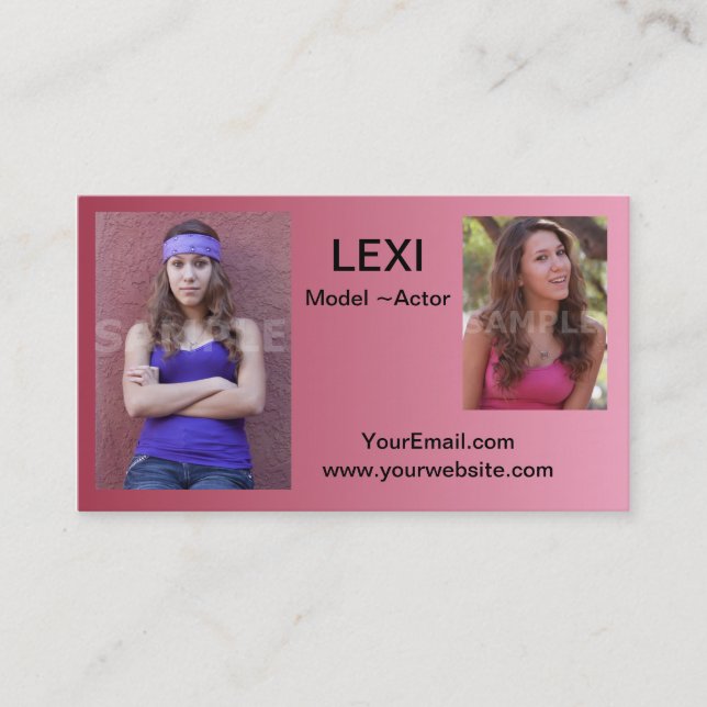 Kort för foto för skådespelarevisitkortHeadshots (Framsida)