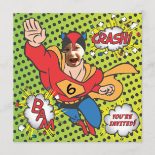 Kort för foto för Superherohumorbokfödelsedagsfest