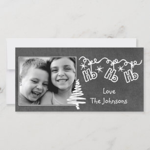 Kort för foto för svart tavlaWallies jul