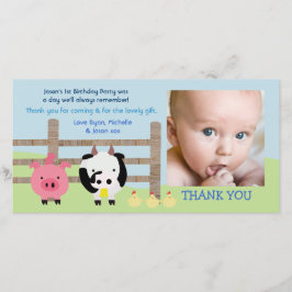 Kort för foto för tack för boskapBarnyardbaby