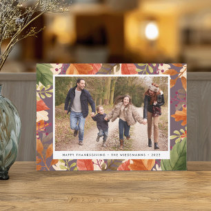 Kort för foto för thanksgiving för höstskottpengar