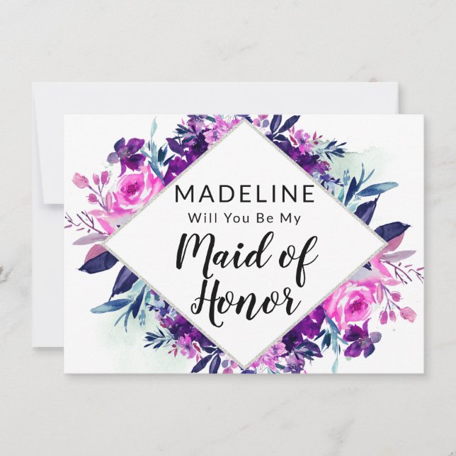 Kort för Frieri Blommigt Maid of honor (Framsida)