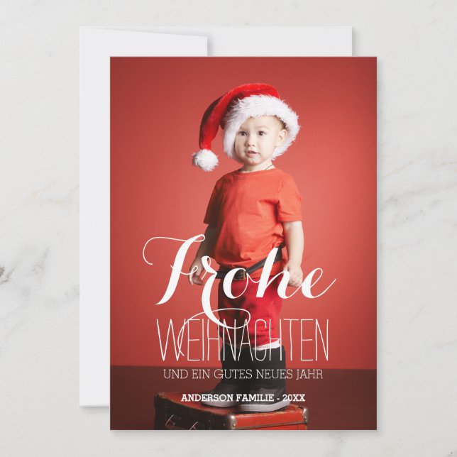 Kort för Frohe Weihnachten | tyskt helgdagfoto (Framsida)