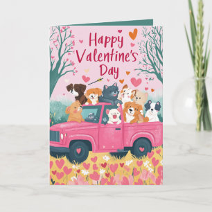 Kort för fullt av hundar och kärlek Valentineser