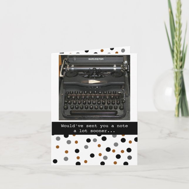 Kort för funktionslig skrivmaskin-Vintage (Framsida)