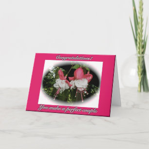 Kort för Fuschia giftermålgrattis