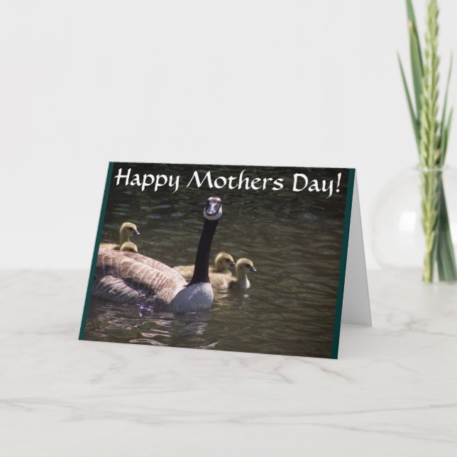 Kort för gåsfamiljmors dag (Framsida)