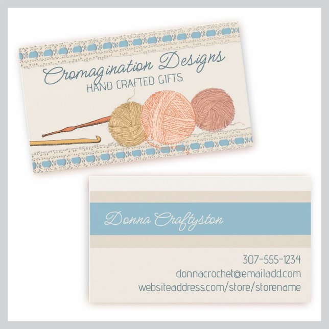 Kort för gåva av hand plockade-krok-märkre av garn (Skapare uppladdad)