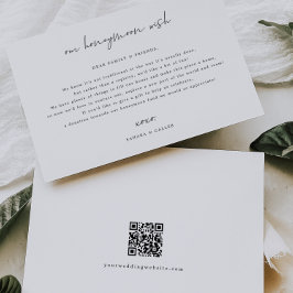 Kort för gåvobegäran för Honeymoon Wish Bröllop