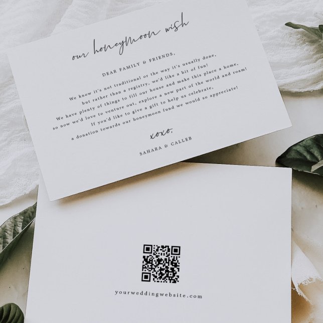 Kort för gåvobegäran för Honeymoon Wish Bröllop (Skapare uppladdad)