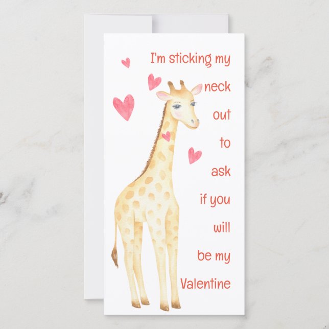 Kort för Giraffe-stift ut Valentineser i Nacke (Framsida)