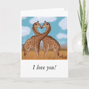 Kort för giraffkärlekvalentines