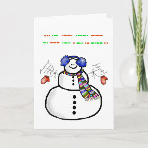 Kort för glad helgmorsealfabetjulafton + Snögubbe