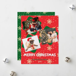 KORT FÖR GOD JUL HÄLSNING MED 3 FOTOS
