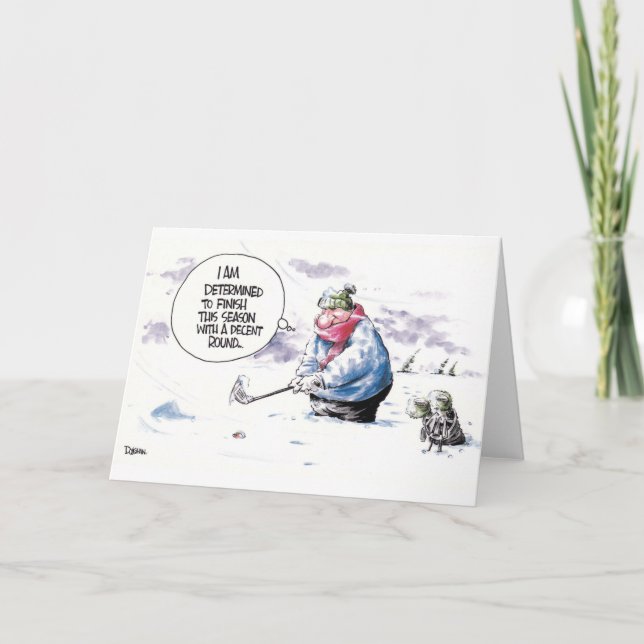 Kort för Golftecknadhälsning: Beslutsamt att (Framsida)
