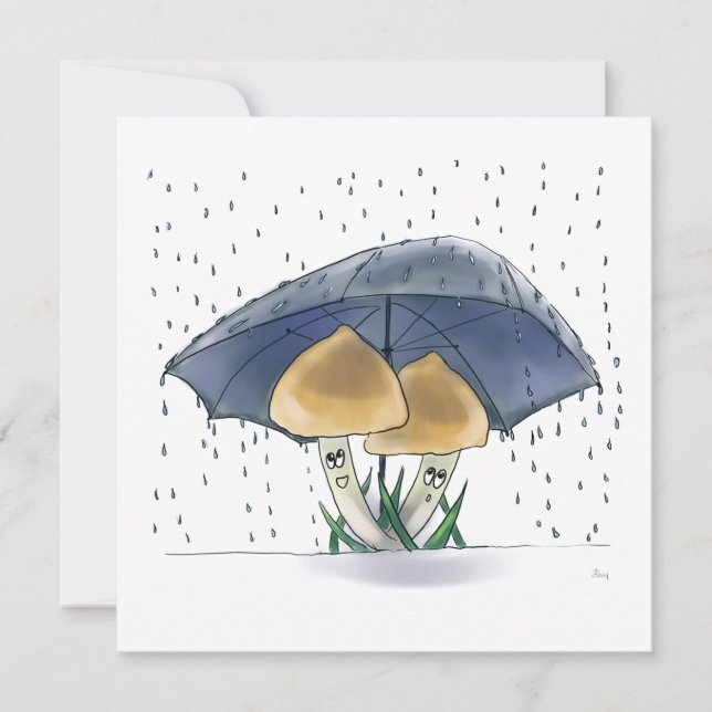 Kort för grå hälsning med svamp (Framsida)