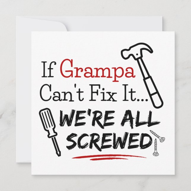 Kort för Grampa, kort för farfar (Framsida)