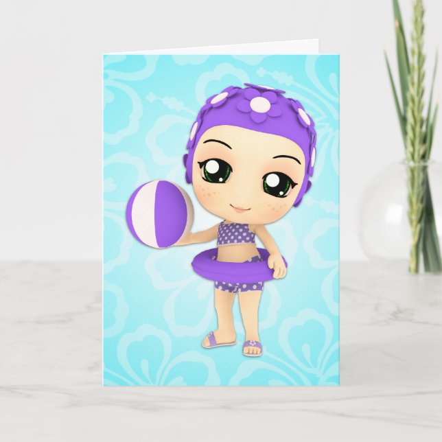 Kort för grattis på födelsedagen för Chibi Cutie (Framsida)