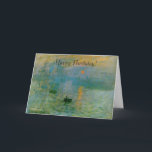 Kort för grattis på födelsedagen för Monet<br><div class="desc">Kort för grattis på födelsedagen för Monet soluppgångmålning</div>