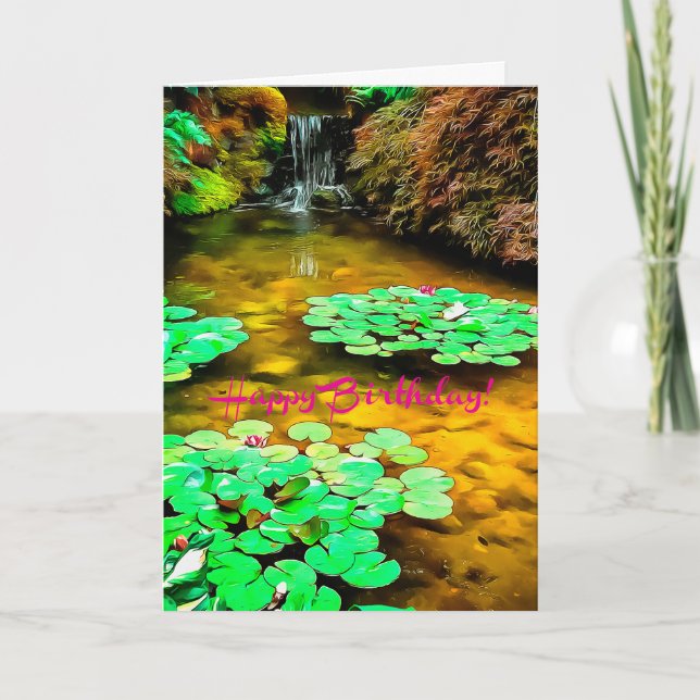 Kort för grattis på födelsedagenjapanträdgård (Framsida)