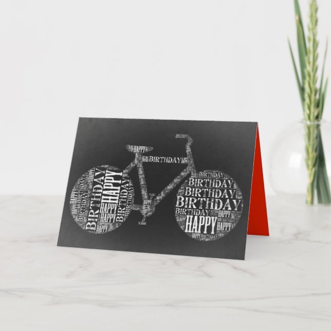 Kort för grattis på födelsedagentypograficykel (Framsida)