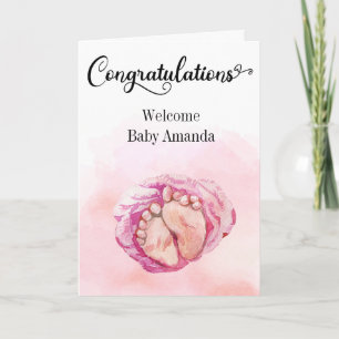 Kort för Grattisar för matningsmatet Cute Rosa Bab
