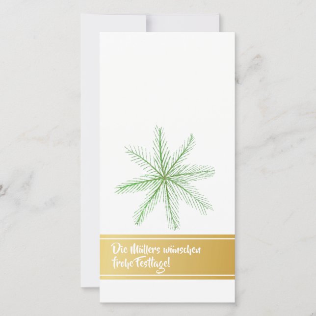 Kort för grönt för julMinimalistic guld (Framsida)