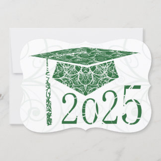Kort för grönt och vit Blommigt 2025