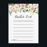 Kort för Grönten Foliage Bucket List Cards för enk<br><div class="desc">Dessa enkla gröntar för blad/barken-blommigtar är perfekten för ett tropiskt bröllop eller en möhippa. Utformningen har en underbar vit,  rosa och  handmålad ro inbäddad i gröntens blad,  inspirerande konstnärlig skönhet. Bucket List-skylten säljs separat.</div>