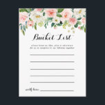 Kort för Grönten Foliage Bucket List Cards för enk<br><div class="desc">Dessa enkla gröntar för blad/barken-blommigtar är perfekten för ett tropiskt bröllop eller en möhippa. Utformningen har en underbar vit,  rosa och  handmålad ro inbäddad i gröntens blad,  inspirerande konstnärlig skönhet. Bucket List-skylten säljs separat.</div>