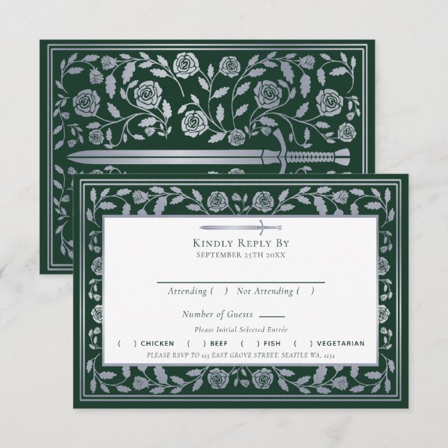 Kort för gröntens medeltida shword-Bröllop OSA (Fram/baksida)