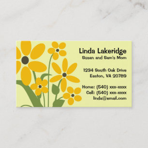 Kort för gula blommormammakontakt info
