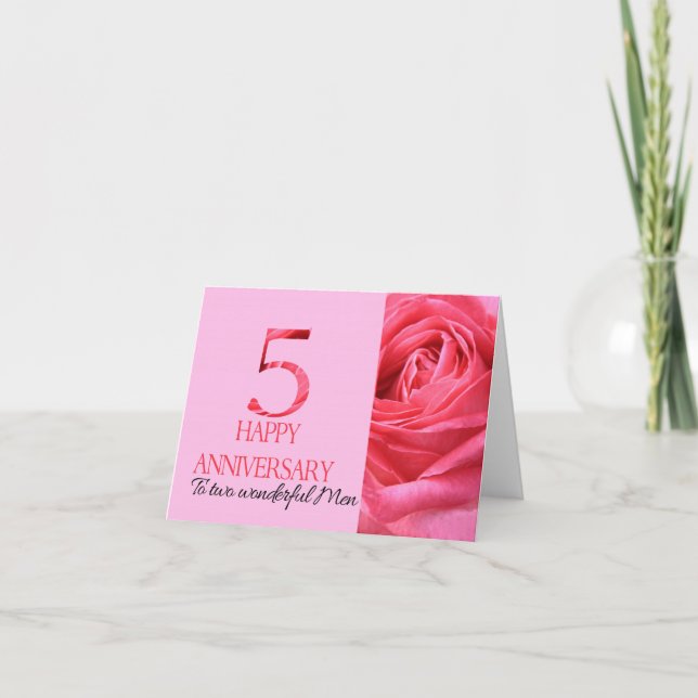 Kort för guldårsdag Rosa ros (Framsida)