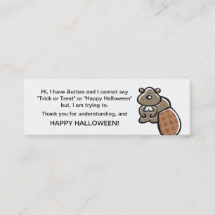 Kort för Halloween Autismbus eller godis