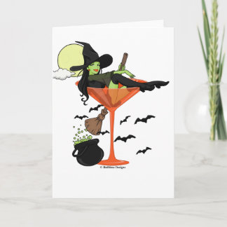 Kort för Halloween Martini flickahälsning